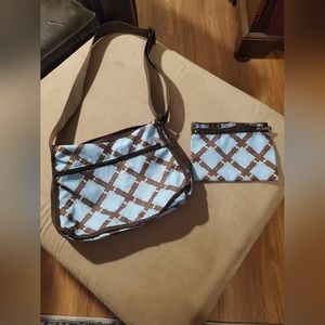 Lesportsac Light Blue and Brown Shoulder Bag Set